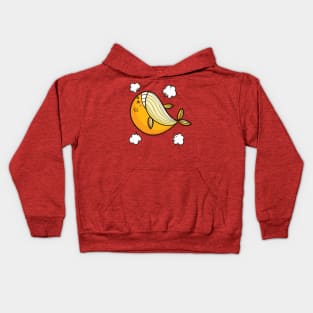 Funny angry orange whale Kids Hoodie